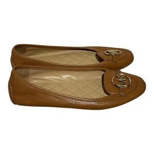 Michael Kors Brown Quilted Ballet Flats MK Logo Slip-On Size 9.5M Women’s